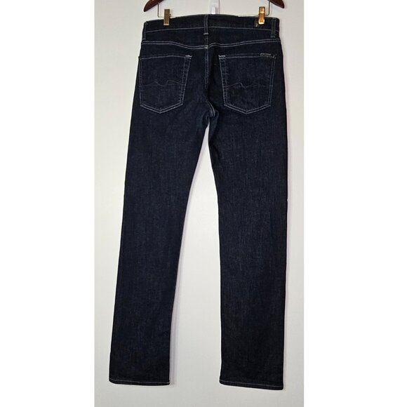 For All Mankind Slimmy Slim Straight Leg Light Stretch Jeans 32/32 Dark Wash - Picture 3 of 11